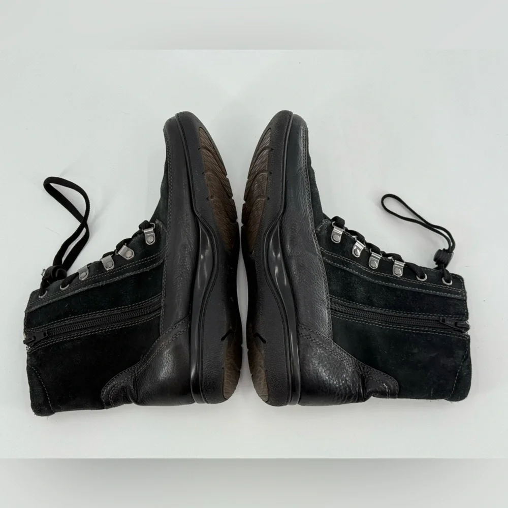 Clarks Black Suede & Leather Boots Wool‎ Lined 8